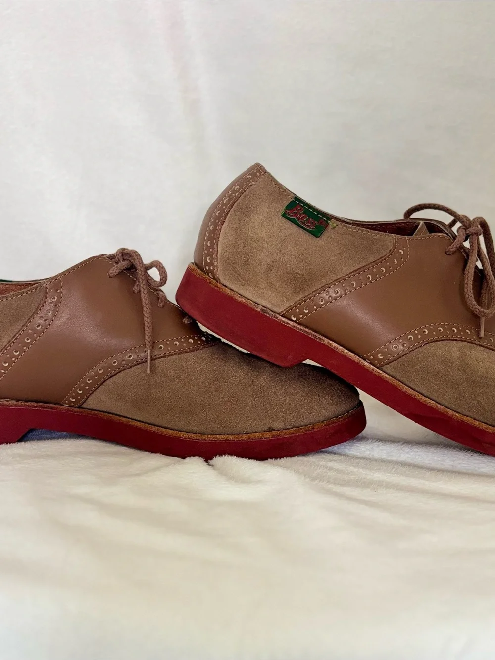 G.H. Bass & Co. Two-Tone Brown Oxford with Red Sole